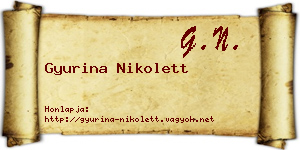 Gyurina Nikolett névjegykártya